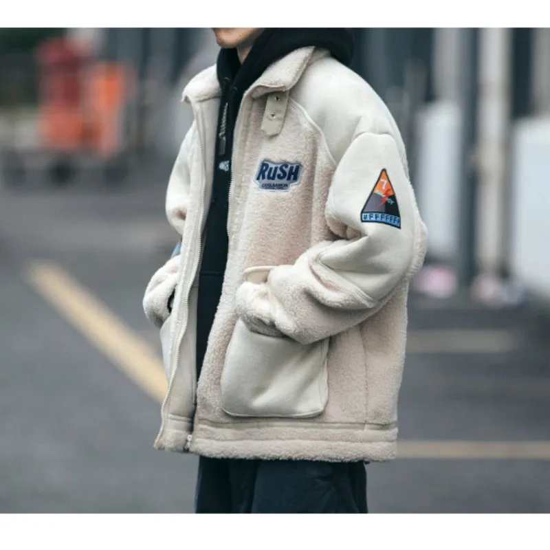 

Men's Winter New Style Cashmere Jacket Cotton-Padded Men Ins Loose Thickened Couple Korean Version Of The Trend