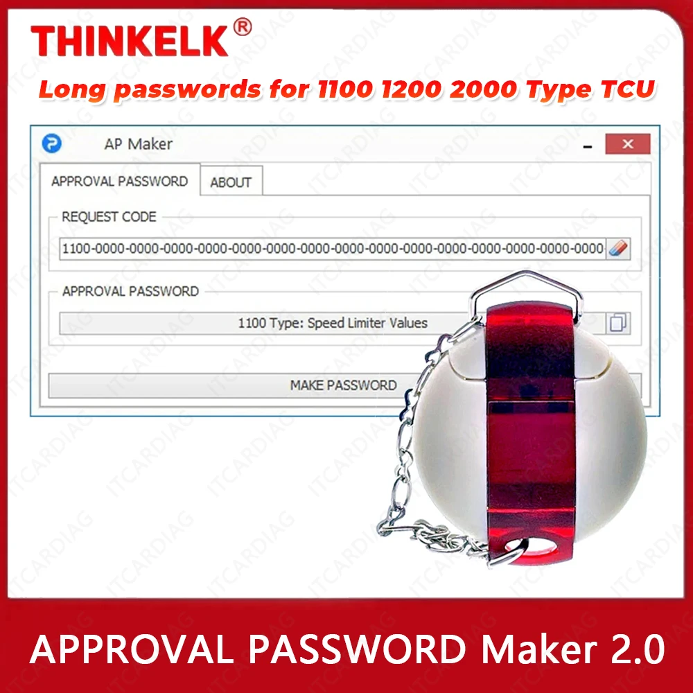 

APPROVAL PASSWORD Maker 2.0 for 1100 1200 2000 Type TCU Serial for Speed Limiter Values Engine Download Request Long passwords