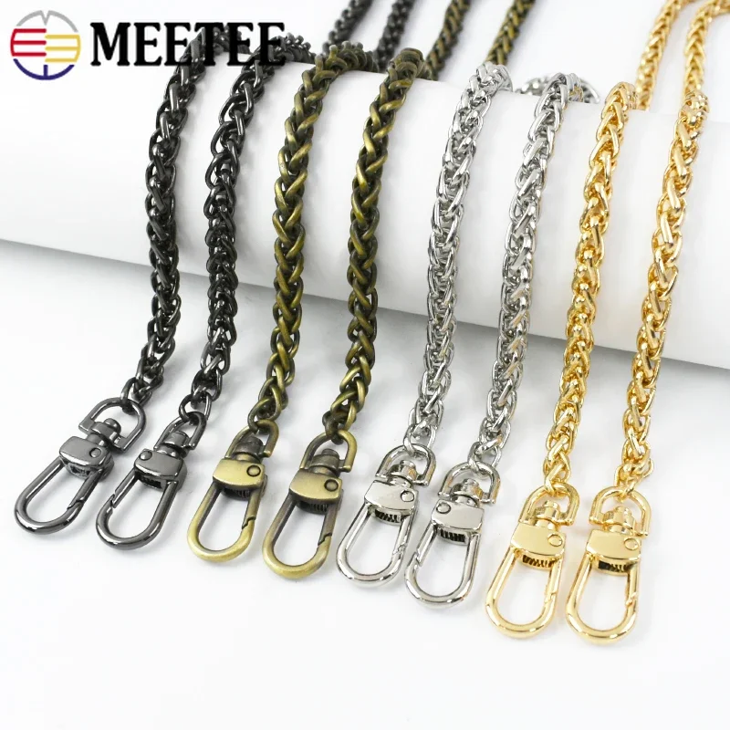 

Meetee 7mm Width 50-130cm Metal Chain Straps Purse Bag Chains Handbag Replacement Crossbody Strap Parts Hardware Accessories