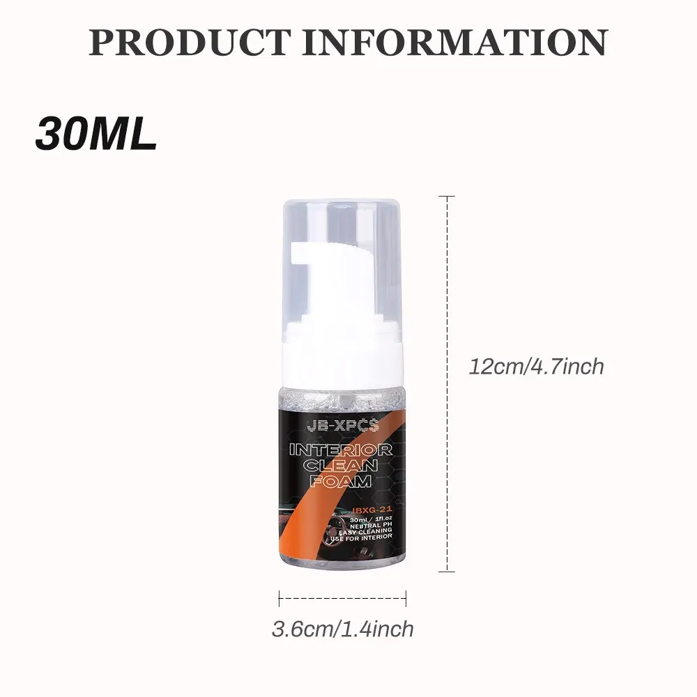 Interior Cleaner Water-free Foam Spray For Plastic Trim Leather Seat Fabric Top Carpet Stain Cleaning Solution JB-XG 21 car cleaner spray car cleaner interior cleaner foam cleaner spray
