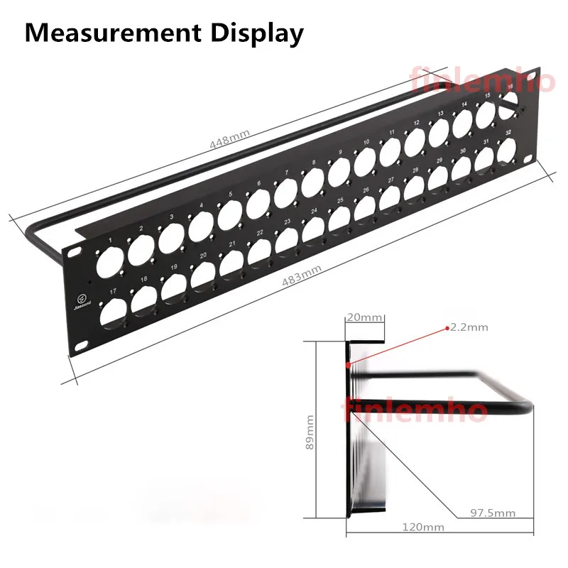 Cabo de Áudio Plug para Rack Patch Panel 2u Flight Case Mount para Hdmi Conector Xlr Alto-falante Masculino e Feminino 16 24 32 Way Channel 86 tipo - Image 4