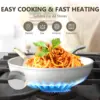 Nonstick Ceramic Cookware Set, 10 Pieces White Pots and Pans Set with Glass Lids & Stainless Steel Handles, Induction 3