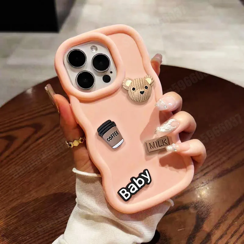 Charming 3D Bear Silicone Wave Case
