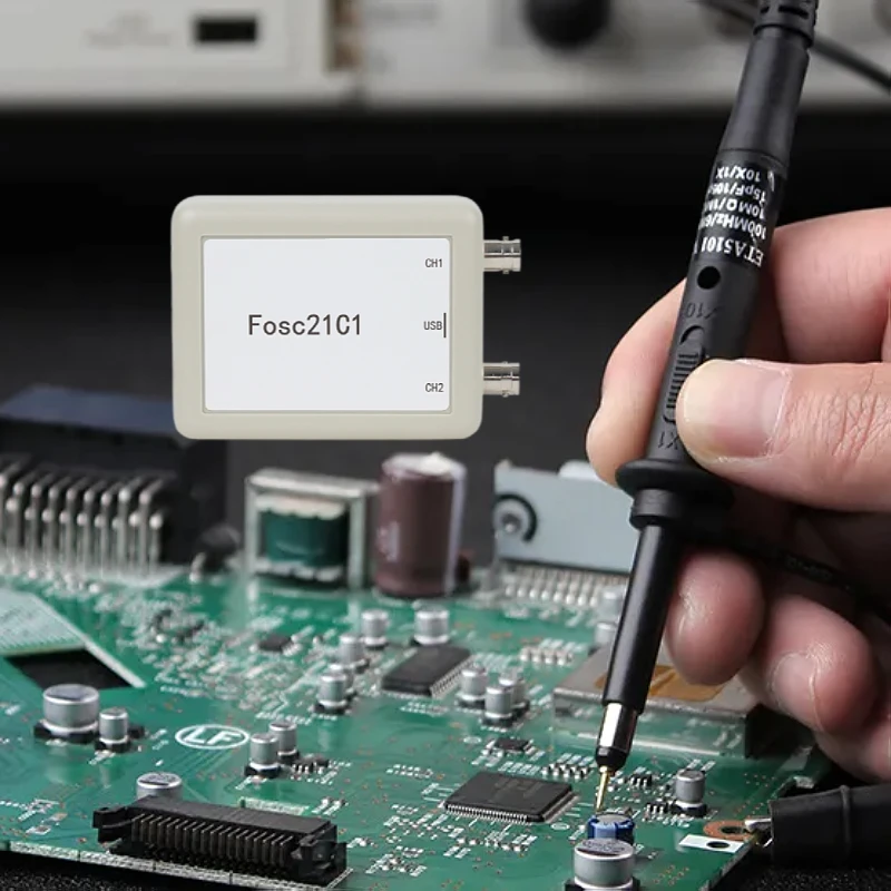 Fosc21C1 2-channel USB PC oscilloscope 1Mhz sampling rate portable oscilloscope MCU development 5