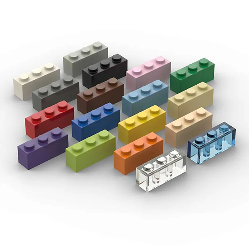 

60pcs/lot Bulk Blocks Building Bricks Thick 1X3 Educational Assemblage Construction Toys for Children Size Compatible With Brand