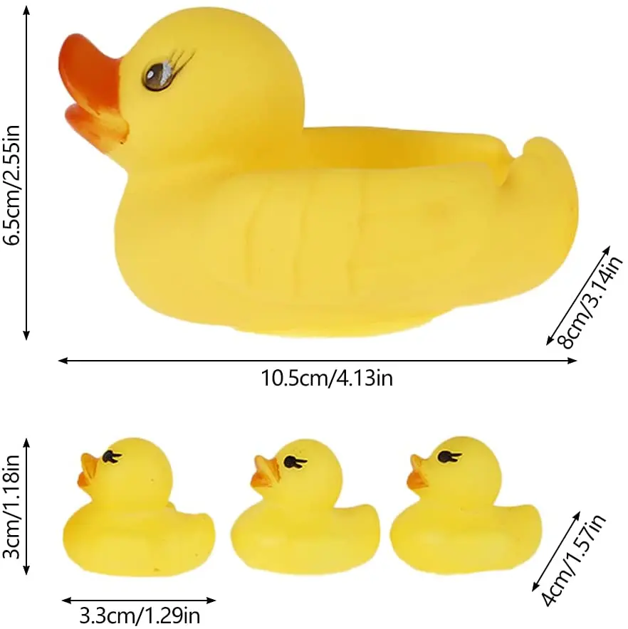 4pcs Rubber Duck Family Squeak Ducks Baby Shower Toy Float Bathtub Yellow Duck Toy Gift for Toddlers Boys Girls Kids Birthday 6