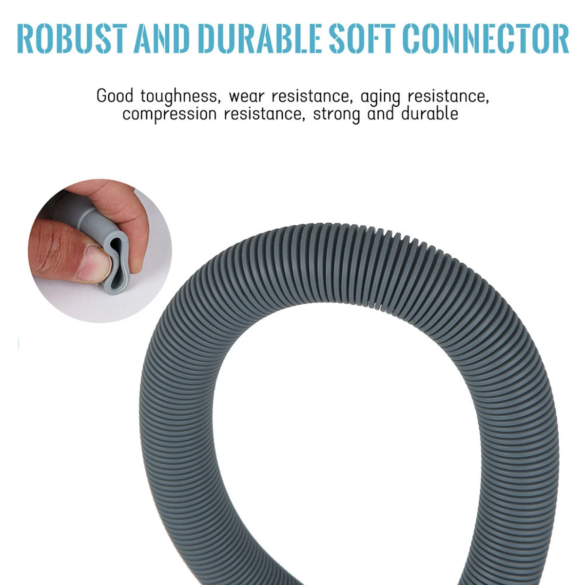 Drain Hose 2M Universal Washing Machine Drain Extension Pipe Durable PP Washer Dryer Drain Hose for Washing Machine Dishwasher