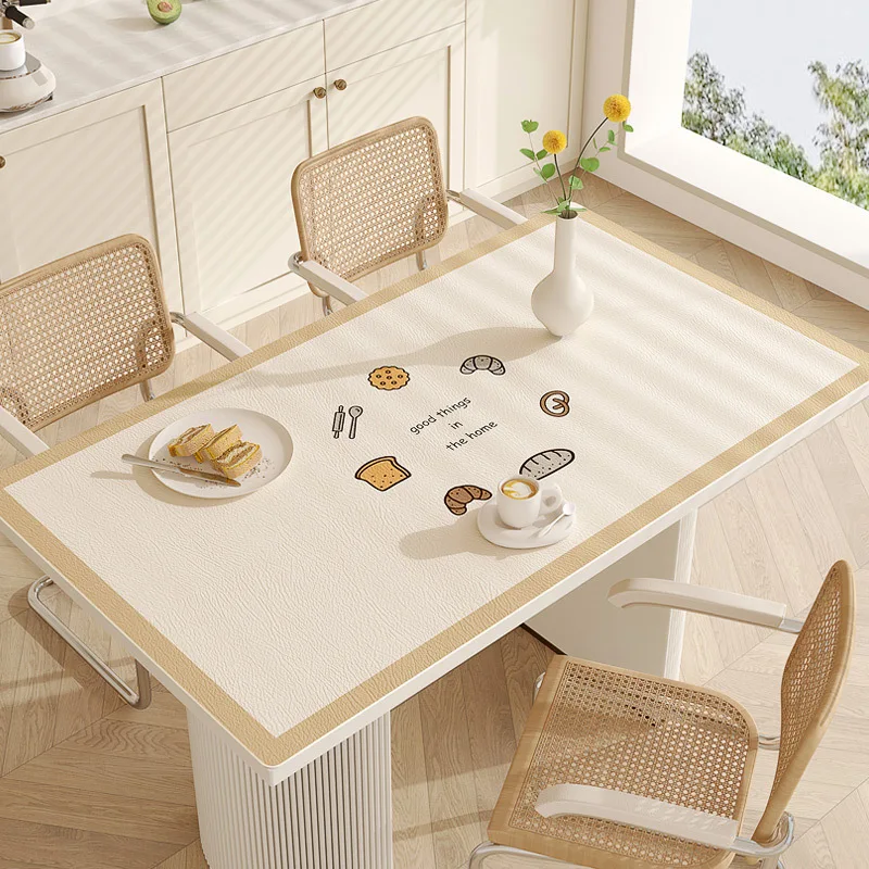 DK805-L Waterproof oil resistant no wash dining table mat tea table mat heat-resistant tea table mat PVC leather desk mat 3