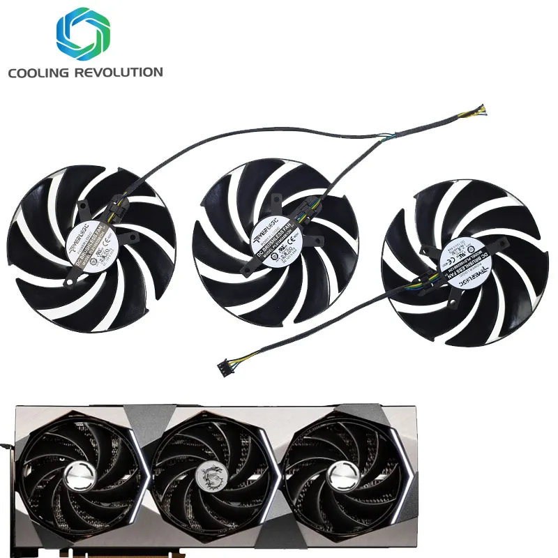 Ventilador de Placa Gráfica para Msi Geforce Rtx4070 4070ti 4080 4080ti 4090 4090ti Suprim Pld10020b12h Dc12v 065a Pinos 95 mm - Imagem 2