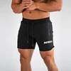 Double Zipper Fitness Shorts Men's New Running Shorts Men's Fitness Training Pants Summer Breathable Quick Drying Beach Shorts 3