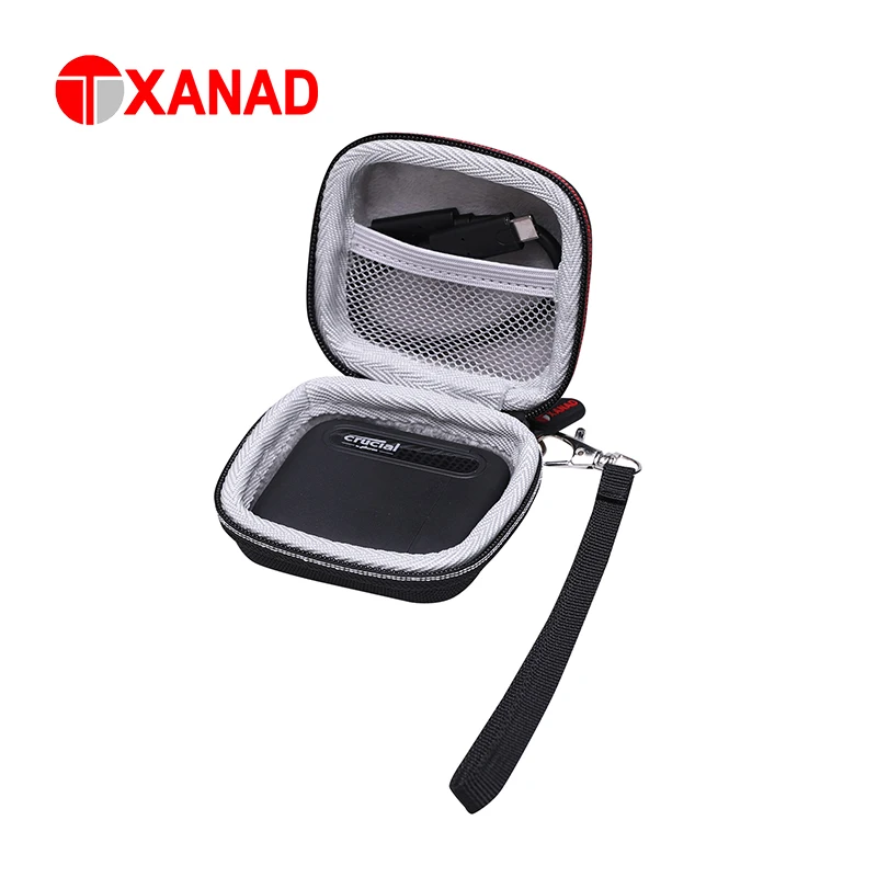 XANAD EVA Hard Case for Crucial X6 500GB Portable SSD External Solid State Protective Carrying Storage Bag fashion eva hard case for coolermaster masterkeys xt v2 keyboard carrying bag storage box