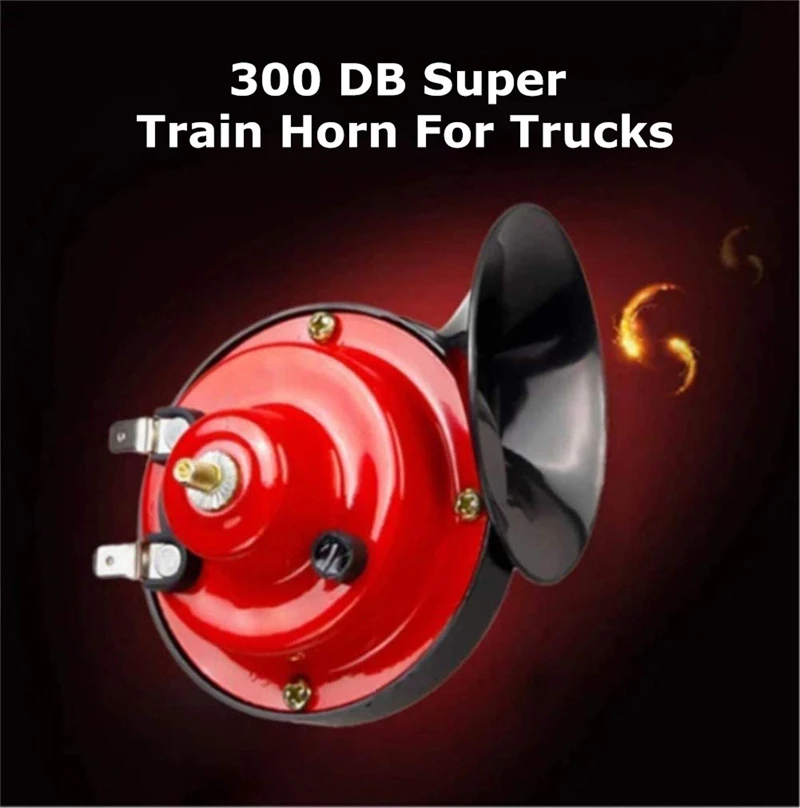 Car Horn Universal 300DB Loud 12V Trumpet Motorcycle Horn For Trucks Vehicle Dual-tone Electric Snail Air