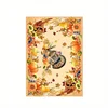 Thanksgiving Turkey Rectangle Tablecloths Autumn Pumpkin Flowers Maple Leaf Table Cover Kitchen Holiday Party Dining Table Decor 6