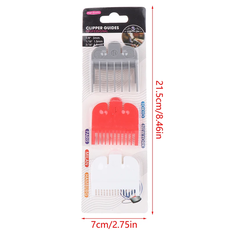 Description Picture 2 of item3Pcs Colorful Hair Clipper Limit Comb Guide Limit Comb Trimmer Guards Hairdressing Products Barber Set Limit Comb Calipers