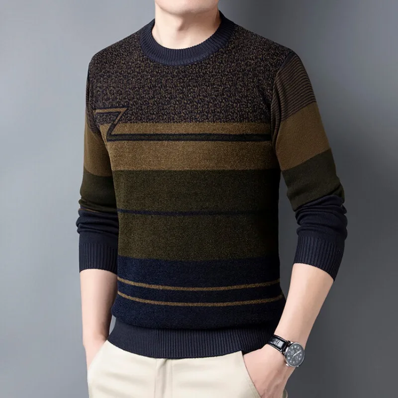 2023 Fall and Winter New Men's Fashion Casual Pullover Knit Sweater Daily Versatile Warm Sweater