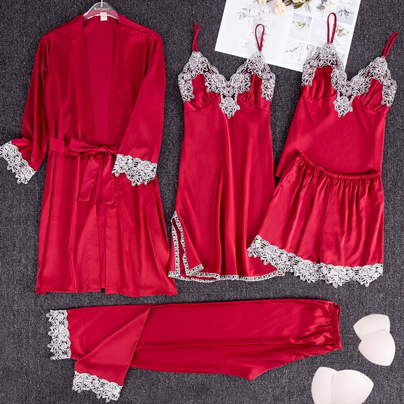 Women sleepwear sleepwear pajamas women robe suit pajamas nighty&satin kimono bathrobe gown nightdress