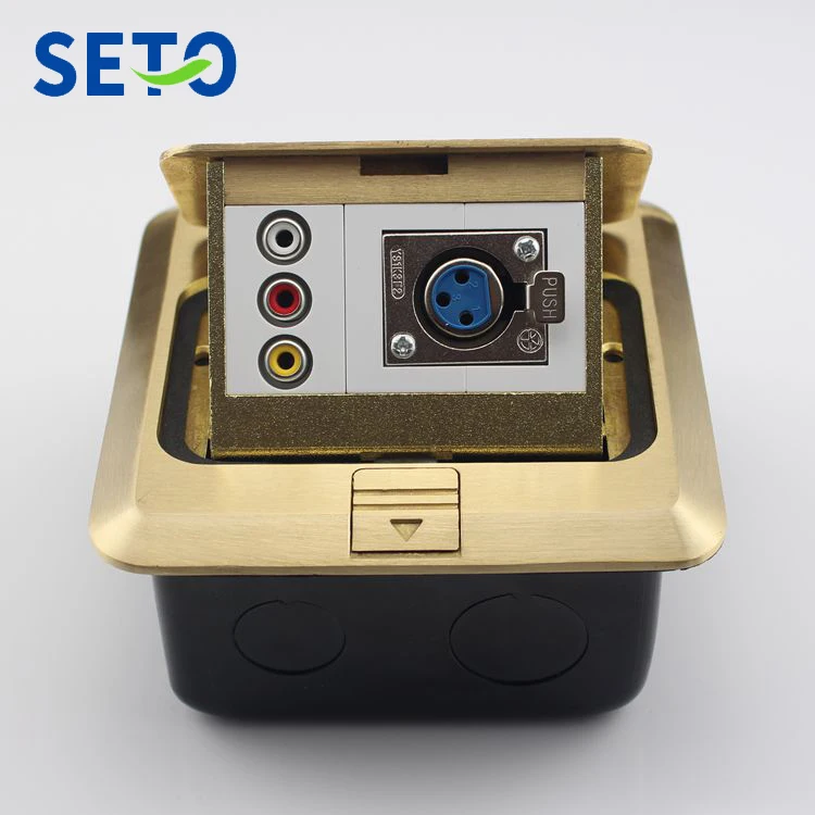 Seto Popup Type Floor Socket Audio Rca Av + Xlr Connector Wall Plate