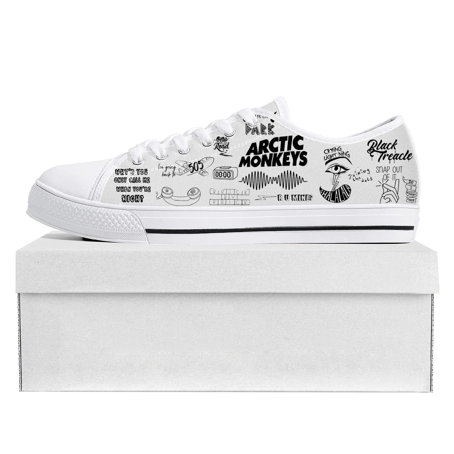 

Arctic Monkeys Rock Band Low Top High Quality Sneakers Mens Womens Teenager Canvas Sneaker White Casual Couple Shoe Custom Shoe