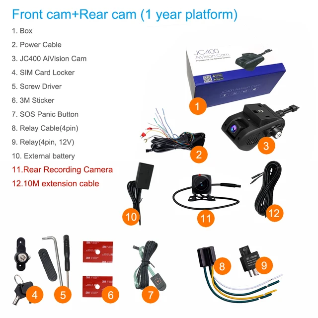 JC400 Dual-Channel DashCam Jimi IoT Co., Ltd. Shenzhen