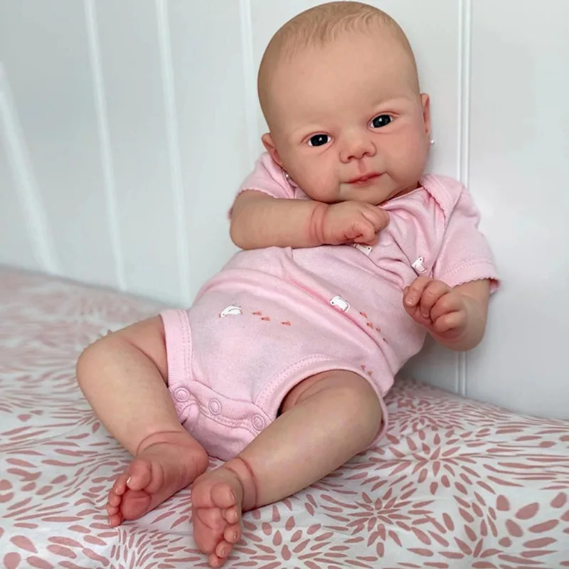 

20 inch Reborn BabyDoll Kit Juliette Bebe Doll Kit Soft Fresh Color Vinyl Unfinished Unpainted Blank Doll Parts with Cloth Body