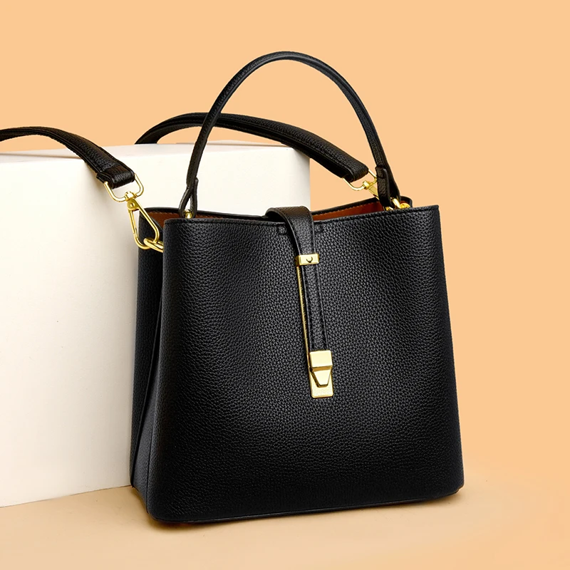 

Women's Bucket Shoulder Bag Luxury Designer Leather Crossbody Bag Famous Brand Ladies Handbag Reasonably Zoned Casual Tote Bag