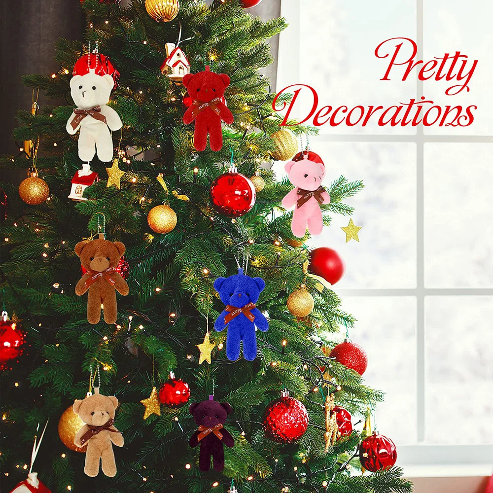 24-100Pcs Mini Bear Gifts for Baby Shower Stuffed Plush Bear Bulk Small Bear Wedding Christmas Xmas Decor Party Favor for Guest