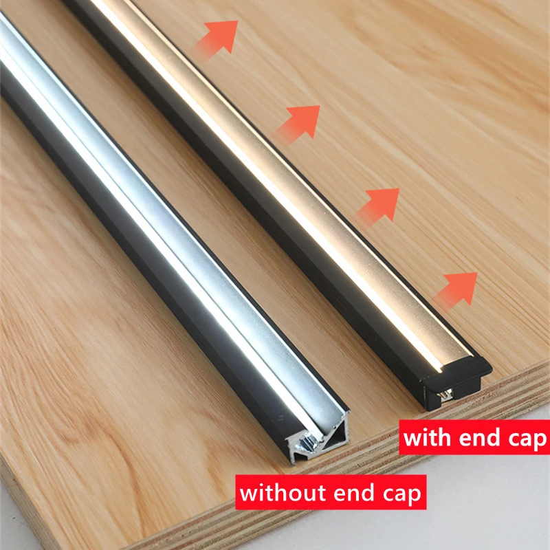 Description Picture 5 of itemAnti-glare LED Aluminum Profile Recessed Laminate Light Oblique Glowing Hidden Channel Silicone Cover Shelf Cabinet Linear Strip