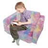 Comfy Toddler Chair Folding Out 2-in-1 Toddler Soft Couch Fold Out Glow in Dark Convertible Plush Foam Chair for Girls and Boys