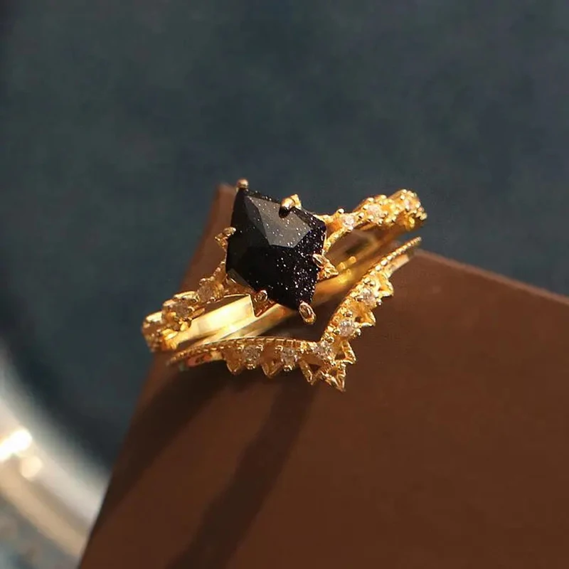 Adjustable Starry Night Ring Set