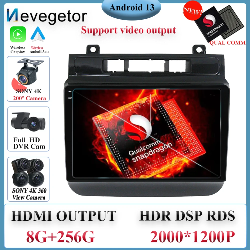 

Android 13 Qualcomm For Volkswagen Touareg FL NF 2010 - 2018 5G wifi BT Multimedia Player GPS Navigation No 2din DVD