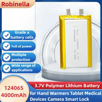 3.7V 4000mAh 124065 Batteria ai polimeri di litio Lipo Li-Polymer Batterie per scaldamani Tablet Dispositivi medici Fotocamera Smart Lock