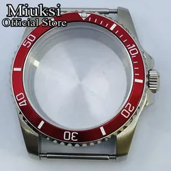 Sleek Tri-Tone Watch Case with Sapphire Glass - Silver, Black & Rose Gold Finish for ETA2824-PT5000-2130 (Red Bezel Bezel A1)