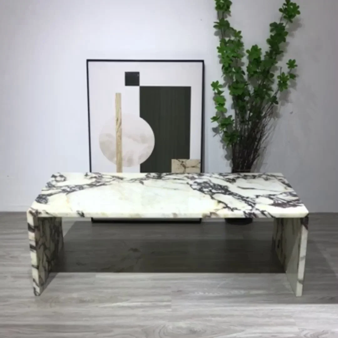 90x49x30CM/120x60x30CM Natural Luxury Stone Elephant White Marble Minimalist Coffee Table Designer Random Grain