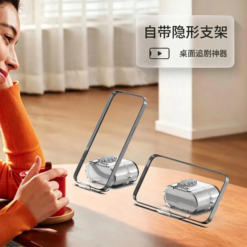 Transparent Shockproof Protective Case with Phone Holder & Anti-Lost Carabiner