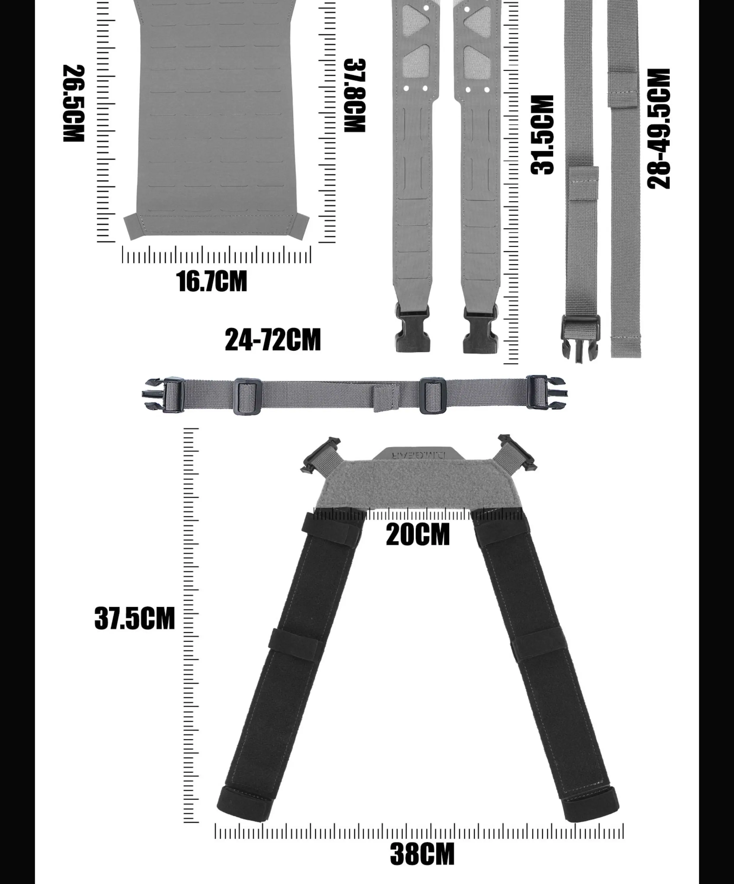 Modul Schultergurt Molle Front Chest Platform Back Panel für D3 Chest Rig – Detail 5