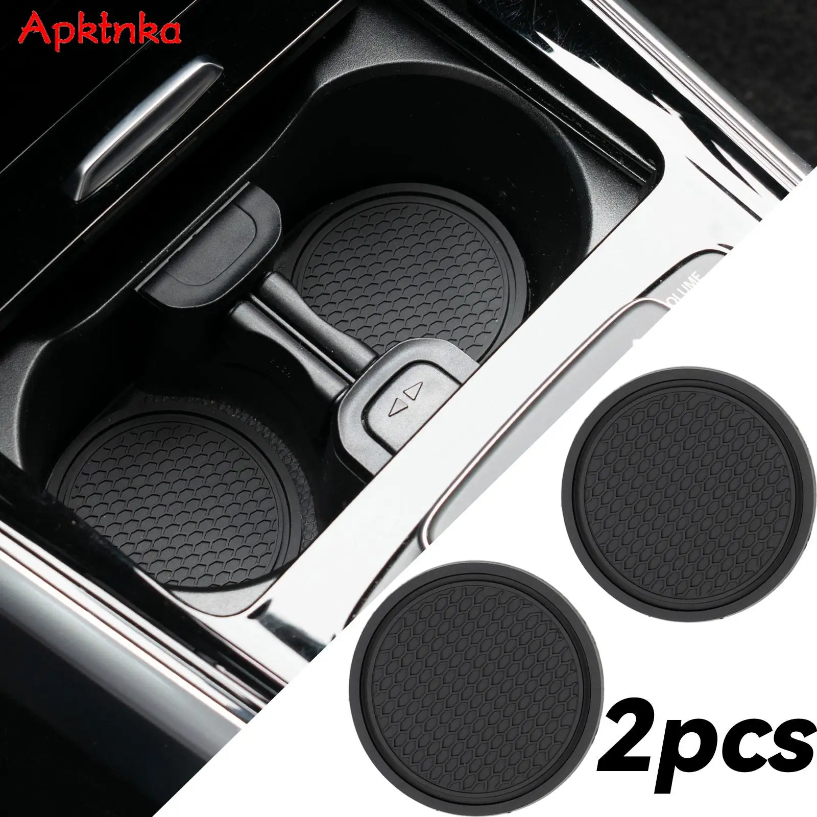 2PCS Universal Car Cup Holder Insert Coaster Anti-slip Pad Mats For VW Honda Volvo Tesla Toyota Audi BMW Accessories cup holder coasters cup holder inserts car coaster pads cup holder insert