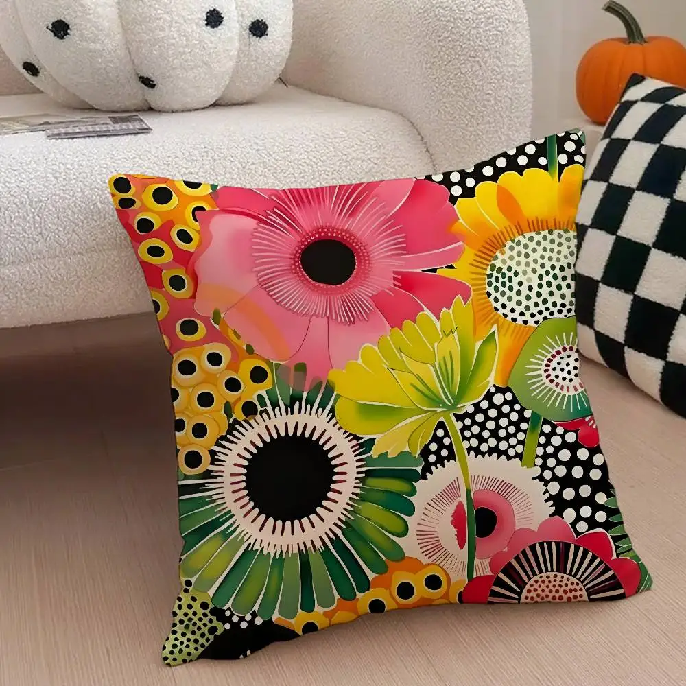 Mode K-Kusama Yayoi Kunst Kissen Fall Anti-dustmite Kissenbezug Unsichtbare Reißverschluss Seidige Kurze Plüsch Sofa Kissen Abdeckung – Detail 10