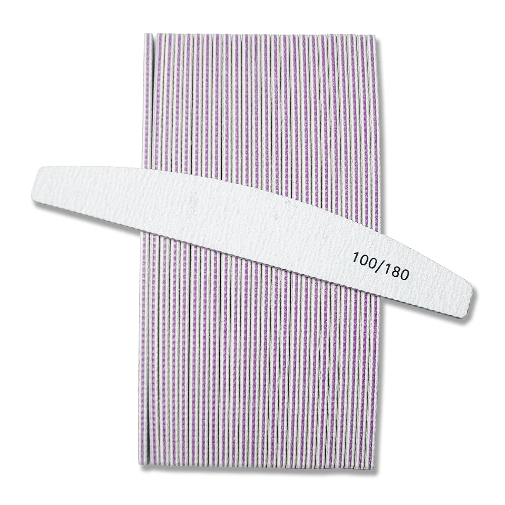 25pcs Half Moon Double-Sided Nail Files