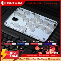 Haute42 Arcade Joystick Hitbox Leverless Controller Fight Sticks For PC / Ps4 /Switch Mini Hitbox Fighting Game Arcade Stick