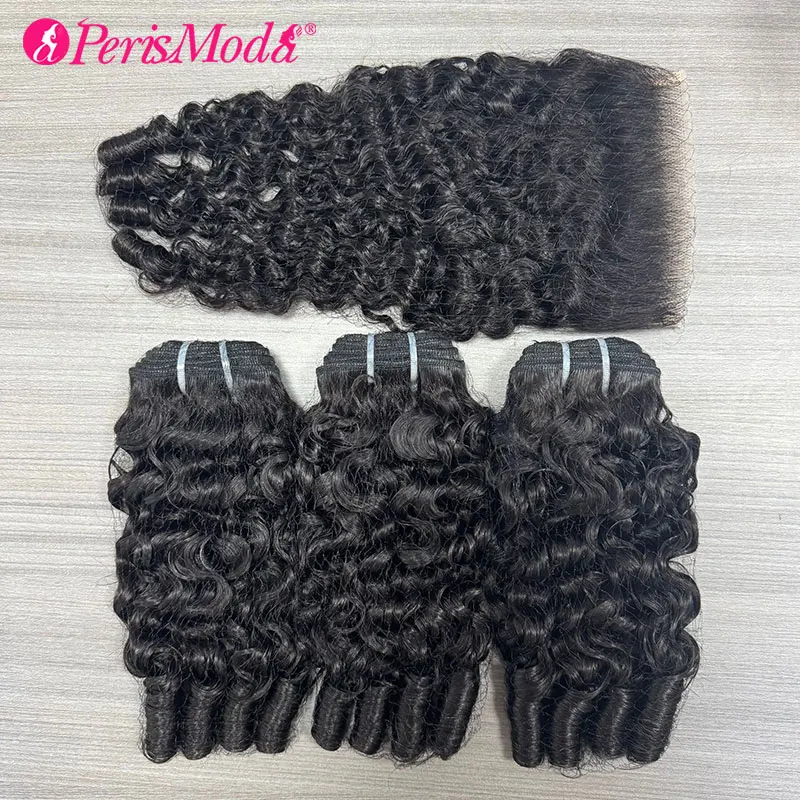 PerisModa Burmese Curly Lace Closure 4x4 Brown Lace 5x5 HD Transparent Lace Swiss Lace Natural Color Human Hair With Pre Plucked 5