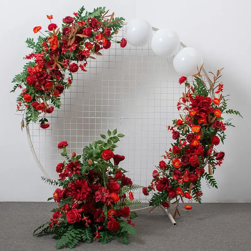 

Wedding Props Artificial Crescent Flower Row Arrangement Table Flower Ball Finished T stage Road Lead Wedding Arch Decoration