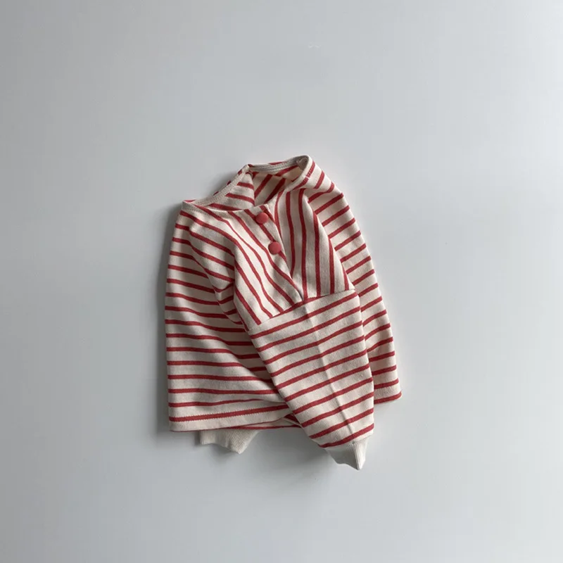 Description Picture 4 of itemFashion Baby Girl Striped T Shirts Cotton Long Sleeve Tops For Boys Infant Kids Loose Tees Baby Casual Pullover Clothes