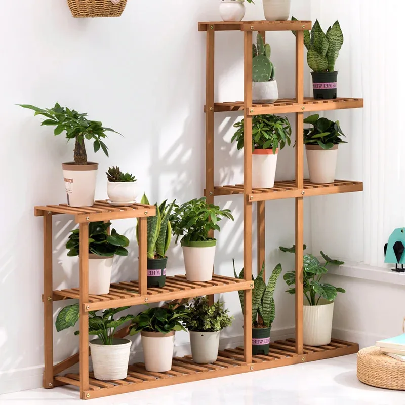 Wooden MultiLayer Plant Stand Indoor Balcony Plant Shelves Flower Stand for Nature Lovers