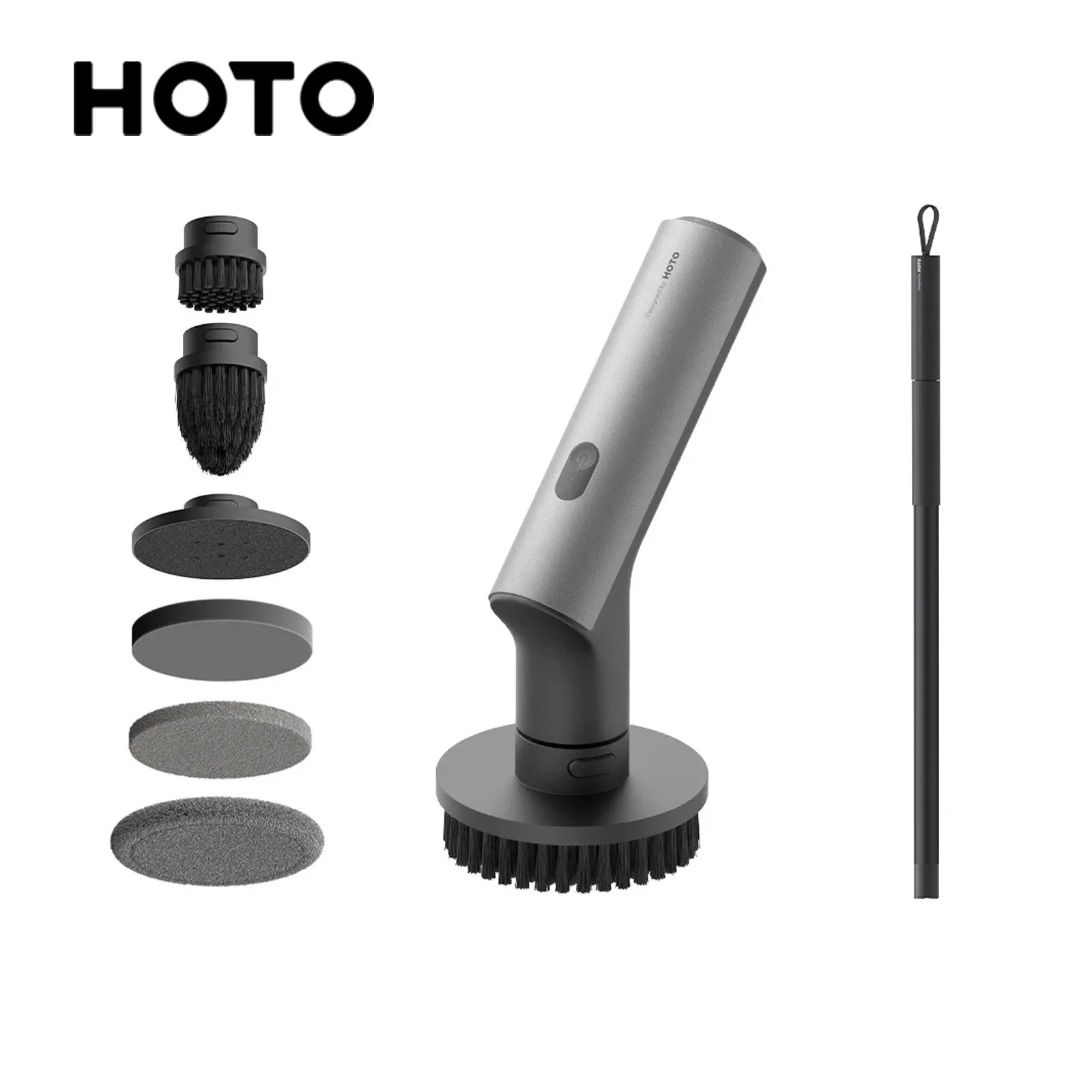 Body Brush Rechargeable, Electric Body Brush Set, Scrubber Shower Brush With Long Handle, Spin Skin Brush With 6 Brush Heads For Cleanse, Massage, Exfoliate And Pamper Your Skin In The Shower (Green