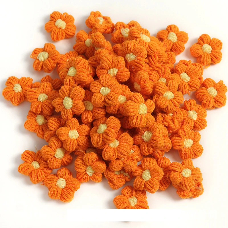 20Pcs Knitted Fluff Woolen Flowers Applique Patches Handmade DIY Hairpin Jewelry Clothing Hair Accessories Material Ornaments knitting supplies knitting material knitting craft supplies