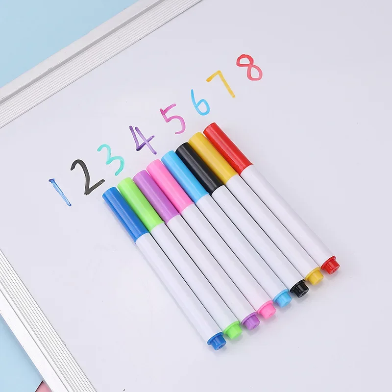 8 pz/lotto colorato scuola aula penna per lavagna pennarelli per lavagna bianca secca studenti penne da disegno cancellabili per bambini - immagine 2