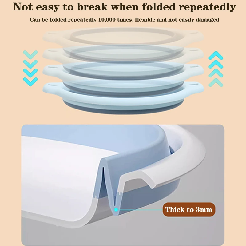 Portable Foldable Laundry Basin Plastic Travel Folding Wash Basin Safe Durable Foldable Wash Basin Bathroom Household Supplies