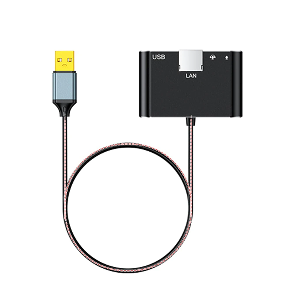 (A75T) USB 4-in-1 다기능 확장기 USB 이더넷 어댑터 USB 네트워크 카드 - USB RJ45 LAN USB - 3.5인치 오디오/사운드 카드