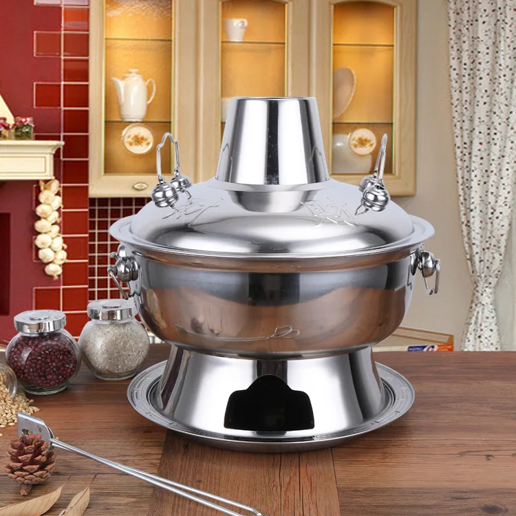 Chinese Hot Pot Old Beijing Hotpot with Handles Vintage Practical  Multifunctional Stainless Steel Hot Pot Traditional Chinese Small Hot Pot  18cm 