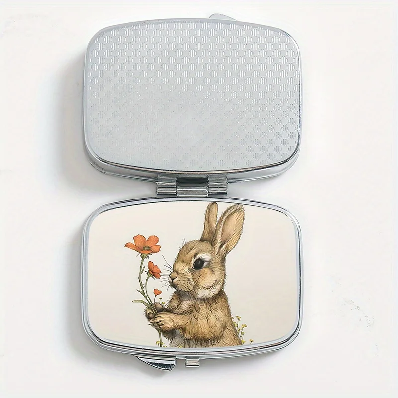Flower Bunny Designed Metal Box, Ideal for Travel, Outdoor Activities or As A Gift - Suitable for Medicine, Small Items Storage 4
